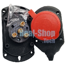 Колодка AY-KA ОУ 1-ая каучук 3P+Е(N) 25А IP44 черный (5610000)