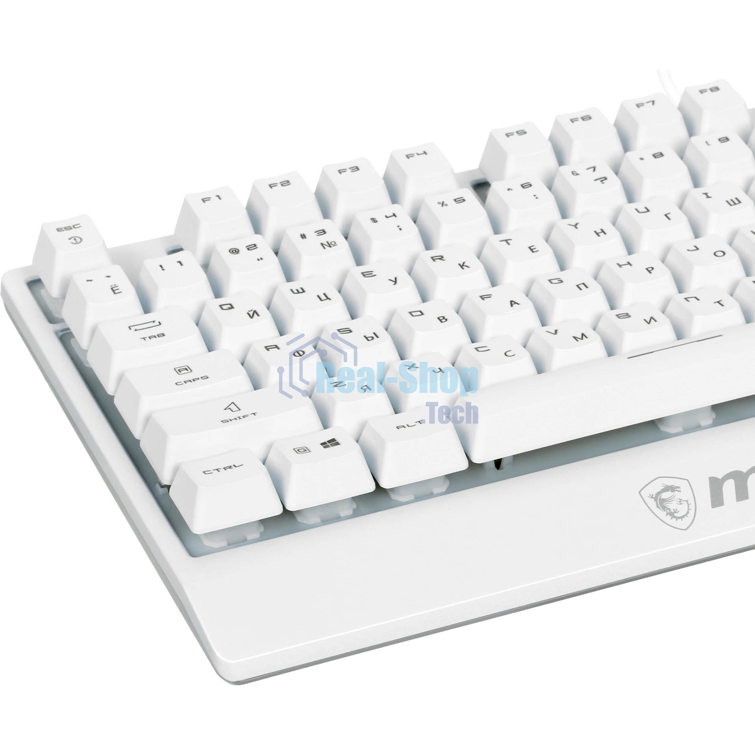Клавиатура проводная MSI Vigor GK30 белый USB Multimedia for gamer LED (подставка для запястий)