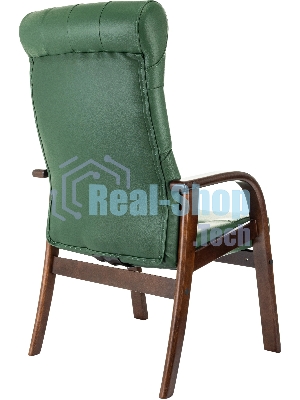 Кресло Бюрократ T-9928WALNUT-CF зеленый, кожа