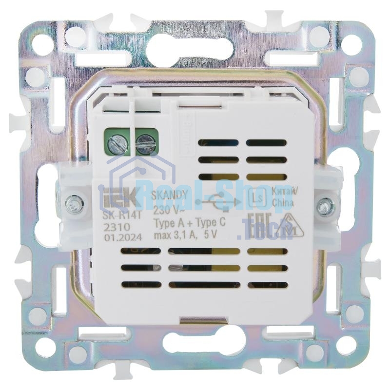 SKANDY Розетка USB A+C 3,1А SK-R14T титан | SK-U22-D31-K48 | IEK