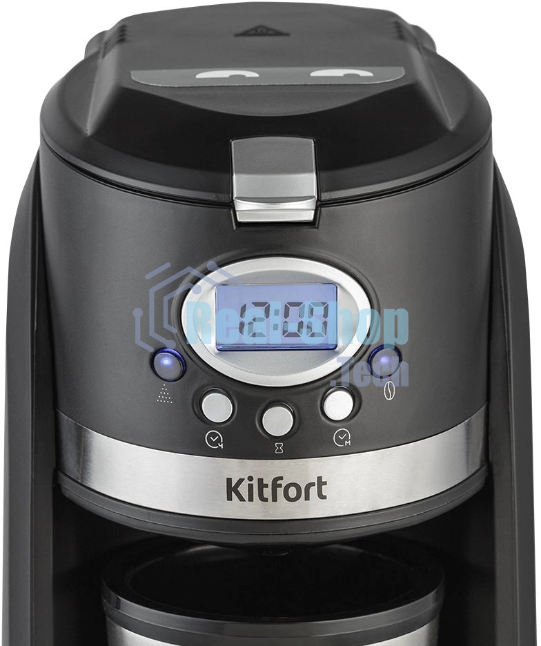 Кофеварка капельная Kitfort КТ-797 черный/нержавеющая сталь, исп. кофе - молотый, 0.42 л, 800 Вт.