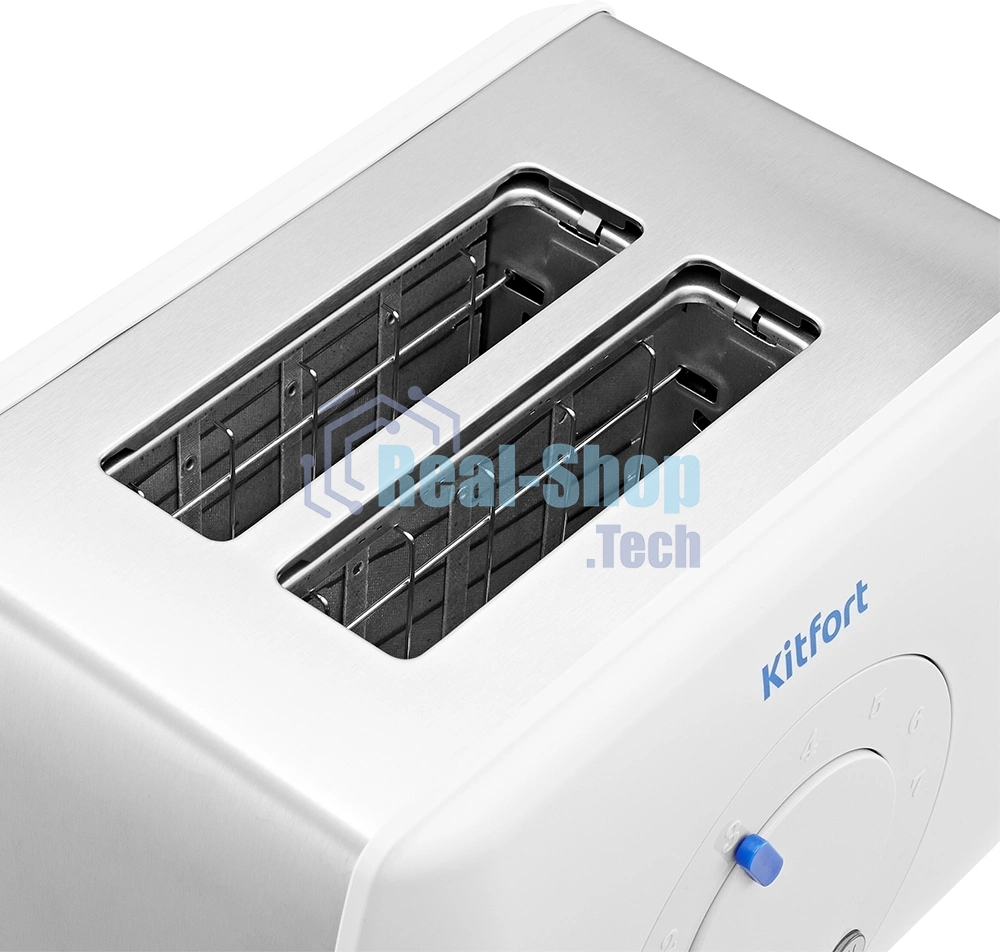 Тостер Kitfort КТ-6562 1000Вт белый/стальной