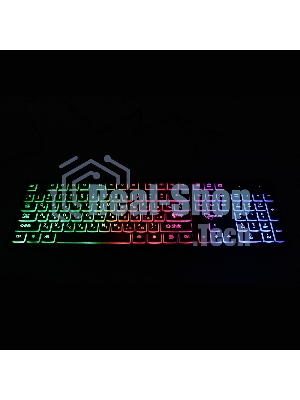 Клавиатура проводная с подсветкой Gembird KB-250L, USB, черный, 104 клавиши, подсветка Rainbow, шоколадный тип клавиш, кабель 1.5м