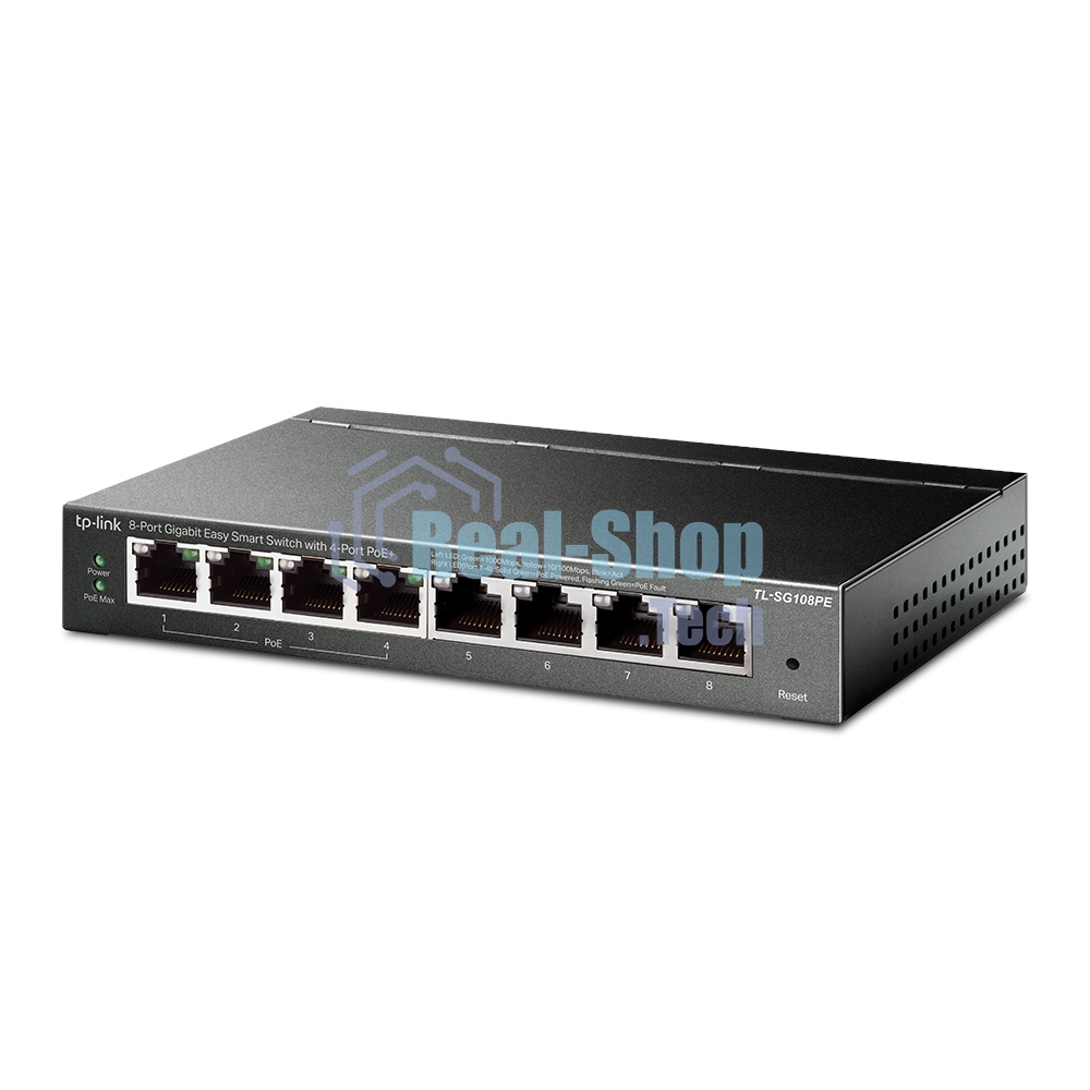 Коммутатор TP-Link SMB TL-SG108PE Easy Smart гигабитный 8-портовый коммутатор с 4 портами PoE