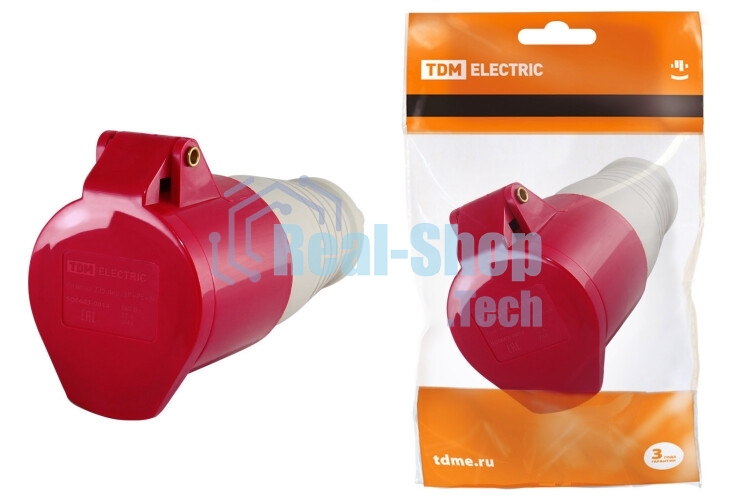 Розетка 225 переносная 3Р+РЕ+N 32А 380В IP44 | SQ0603-0014 | TDM