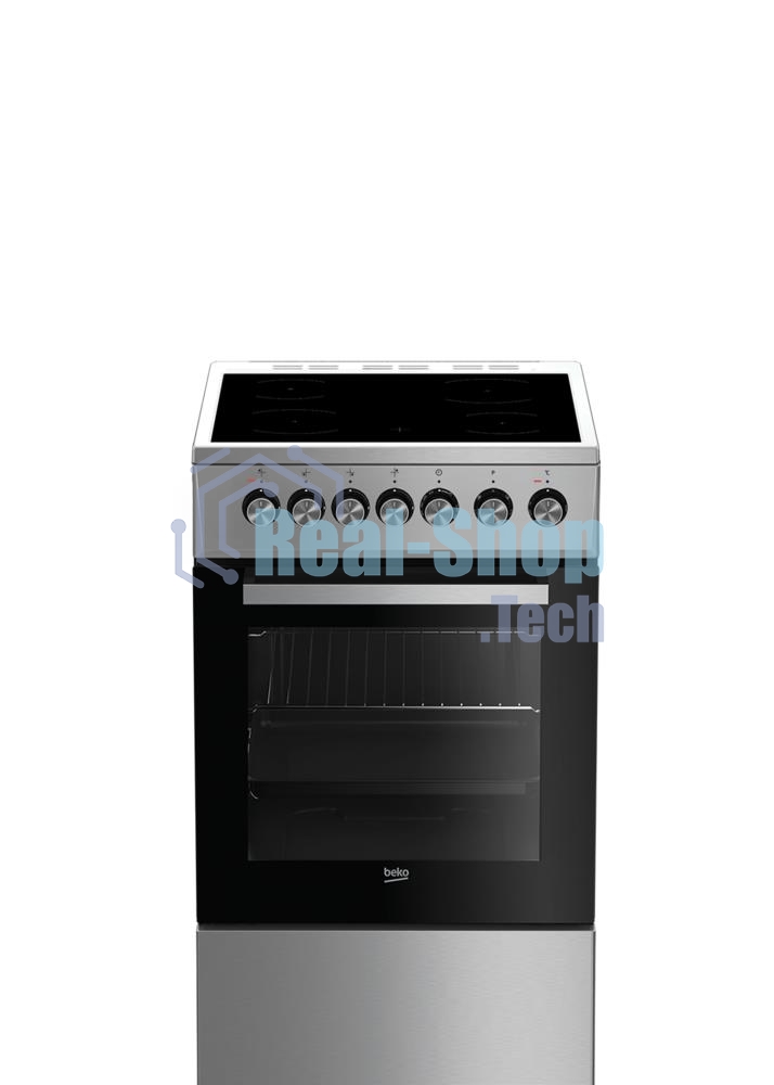 Плита электрическая Beko FSS57100GX серебристый, конфорок 4 шт, духовка 60 л, 50 см x 85 см x 60 см