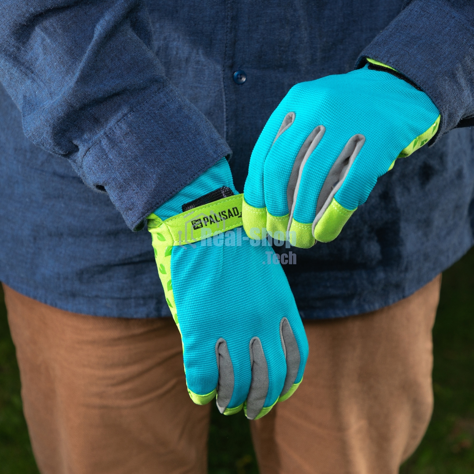 Перчатки садовые на липучке, силиконовое нанесение, размер 8, Luxe Palisad