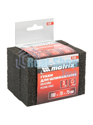 Губка для шлифования Matrix 100 x 70 x 25 мм, мягкая, 3 шт., P 60/80, P 60/100, P 80/120