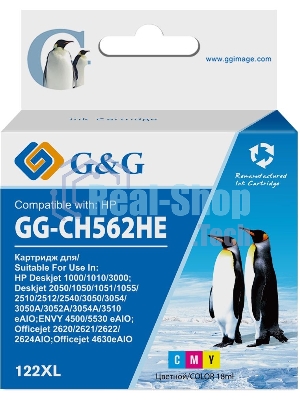 Картридж струйный G&G GG-CH562HE 122 многоцветный (18мл) для HP DJ 1050A/2050A/3000