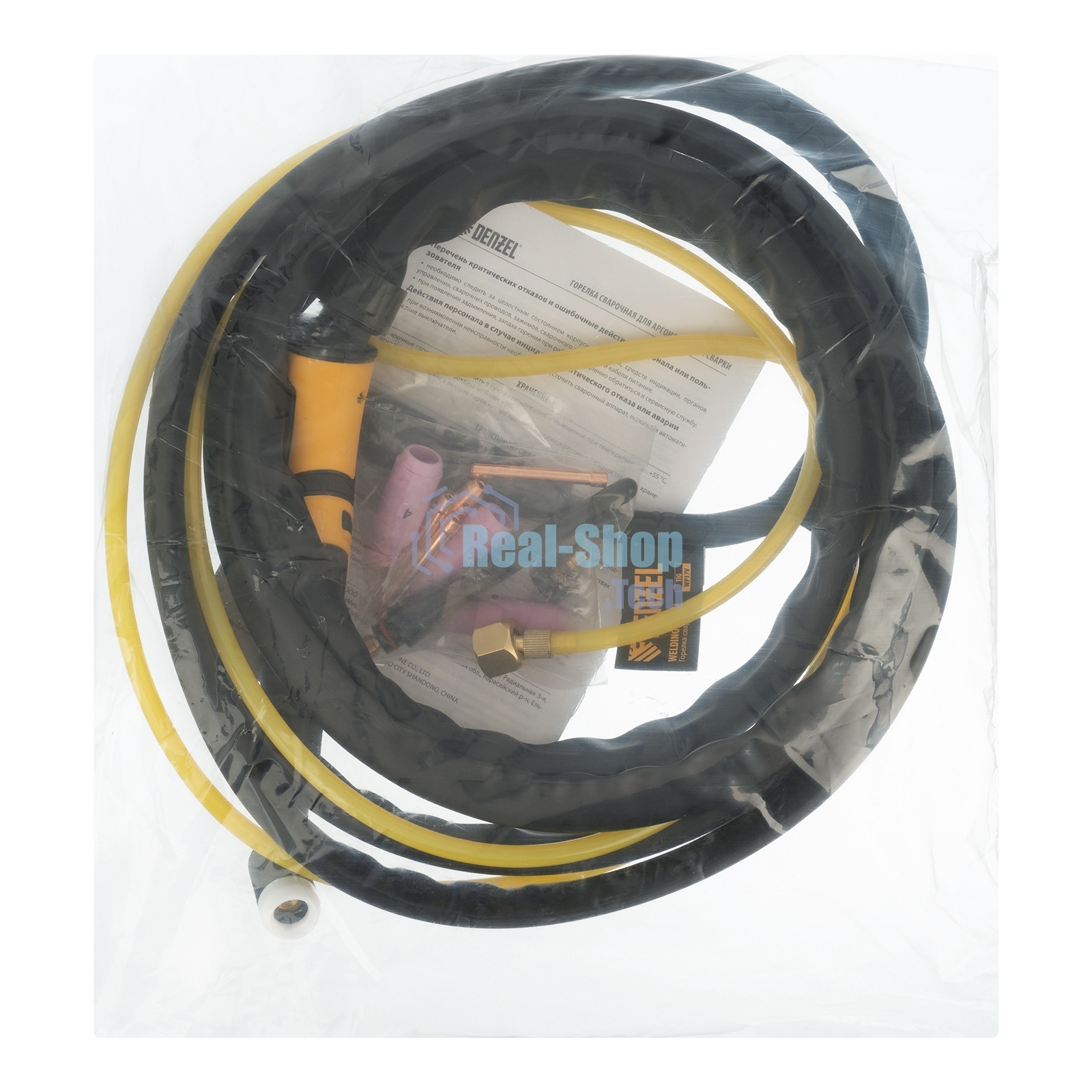 Горелка сварочная Denzel TIG WP17V, прямое подключение к баллону, 4 метра