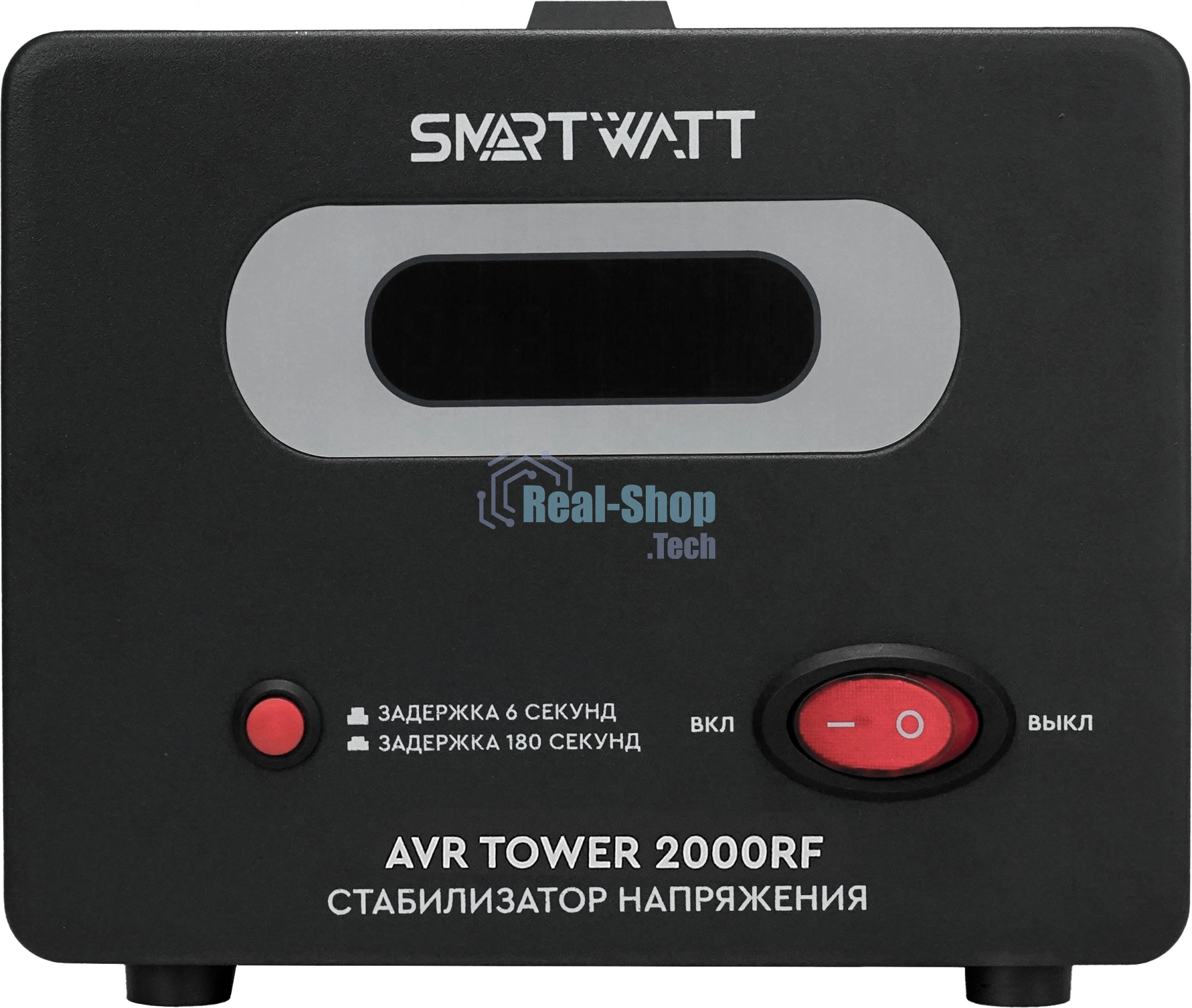 Напольный стабилизатор напряжения SMARTWATT AVR TOWER 2000RF (140W - 260W, 2000VA, 2 кВт, 50-60 Гц, розеток - 2, LED-дис