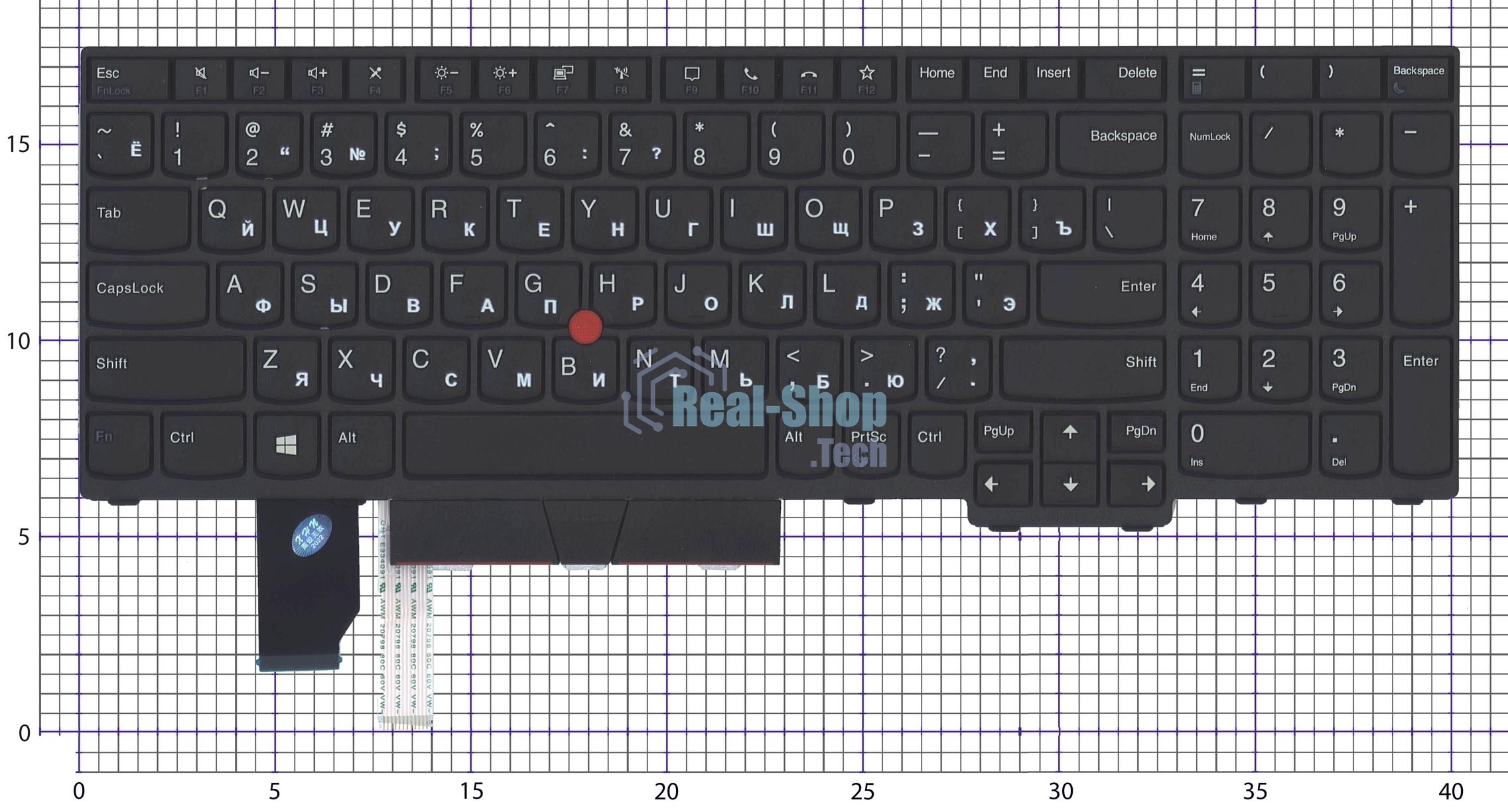 Клавиатура для ноутбука Lenovo Thinkpad T15p P15v черная