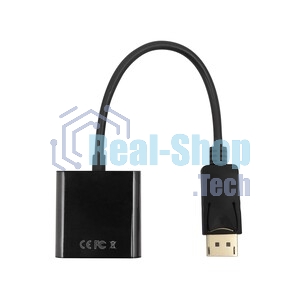 Переходник с кабелем Bion HDMI - DisplayPort, 19F/20M, однонаправленный DP->HDMI, 15см, черный BXP-A-HDMI-DP-02