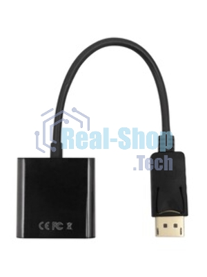Переходник с кабелем Bion HDMI - DisplayPort, 19F/20M, однонаправленный DP->HDMI, 15см, черный BXP-A-HDMI-DP-02
