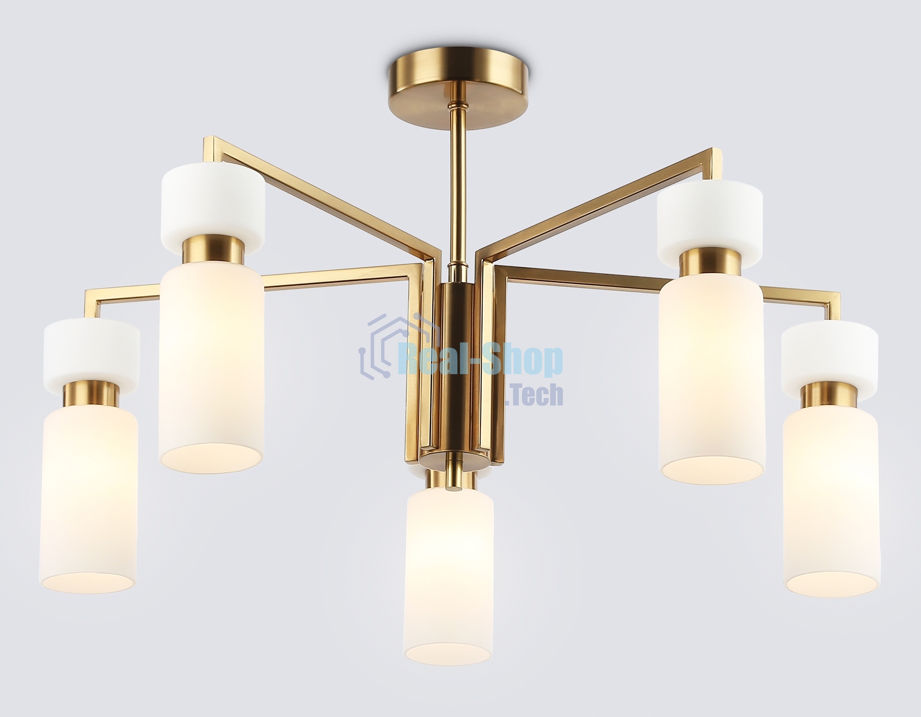 Люстра Ambrella light LH56124/5 BS/FR латунь/белый матовый E14*5 max 40W D605*350