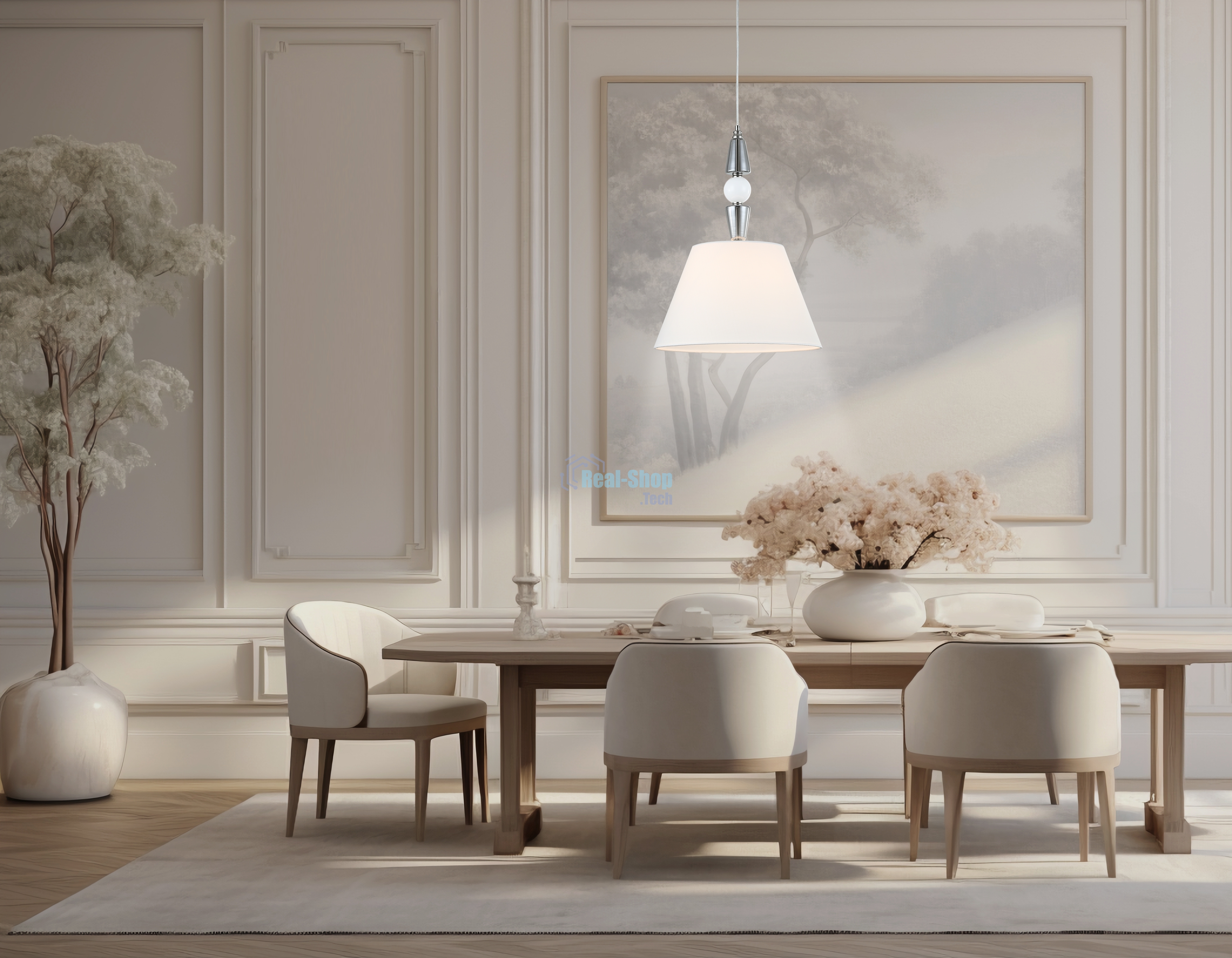 Светильник Ambrella light LH75250 SN/FR сатин никель/белый матовый E27 max 60W D360*500