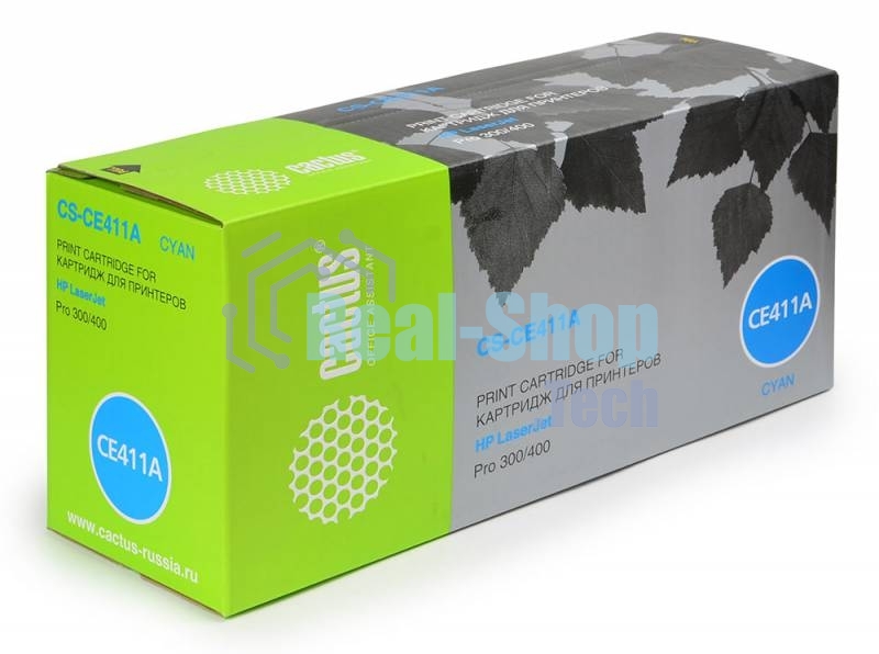 Картридж лазерный Cactus CS-CE411A голубой (2600 стр.) для HP CLJ Pro 300 Color M351/Pro 400 Color M451