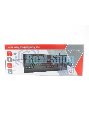 Клавиатура проводная с подсветкой Gembird KB-250L, USB, черный, 104 клавиши, подсветка Rainbow, шоколадный тип клавиш, кабель 1.5м