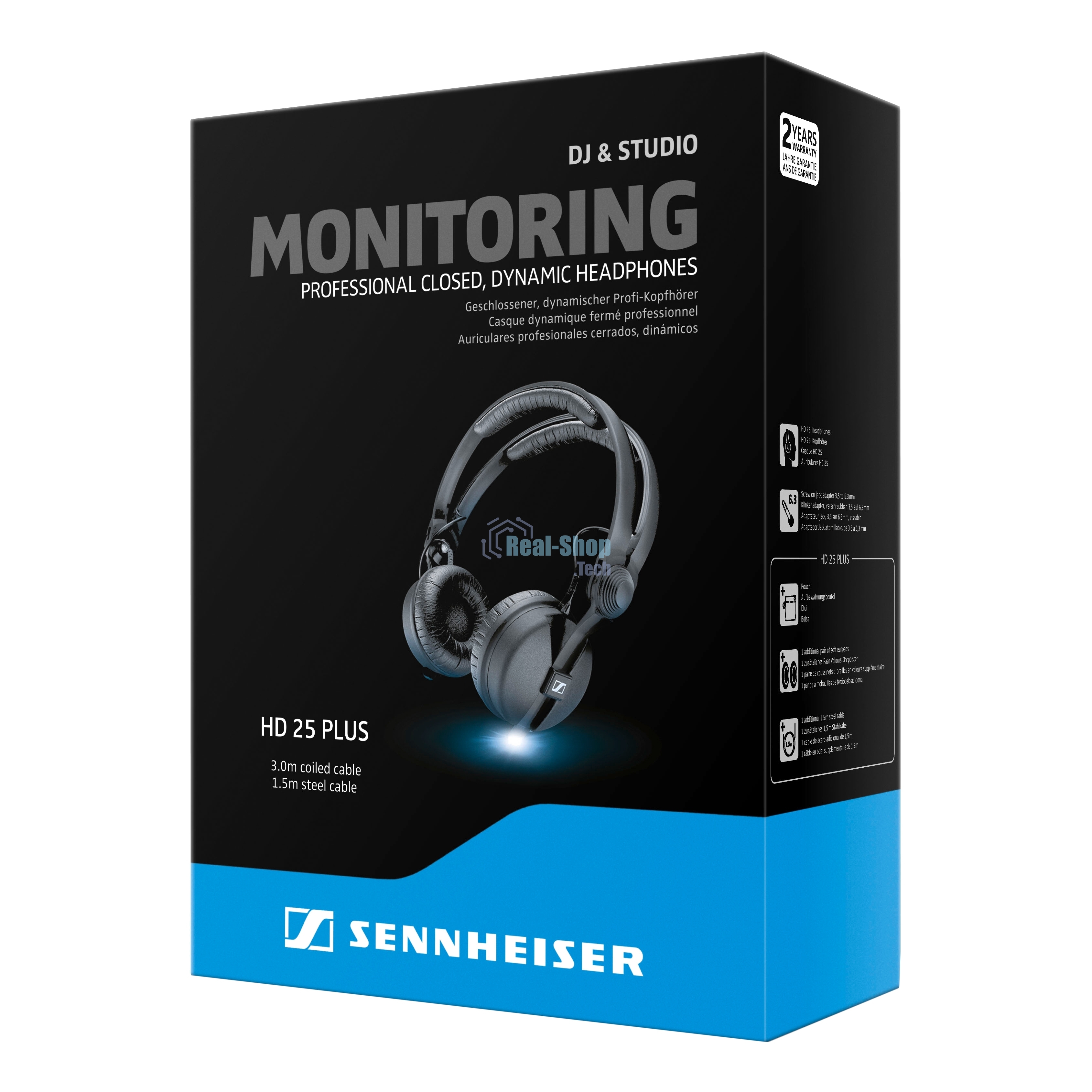 Проводные наушники Sennheiser HD 25 PLUS черный, накладные, Jack 3.5 мм