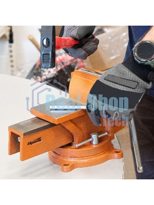 Тиски Sparta слесарные 150мм поворотные с наковальней