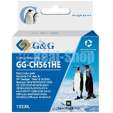 Картридж струйный G&G GG-CH561HE 122 черный (18мл) для HP DJ 1050A/2050A/3000