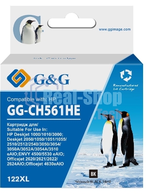 Картридж струйный G&G GG-CH561HE 122 черный (18мл) для HP DJ 1050A/2050A/3000