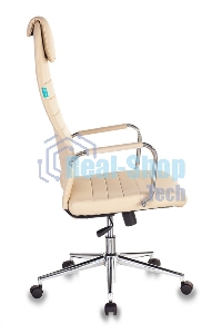 Кресло руководителя Бюрократ KB-9N/ECO/OR-12 бежевый, сиденье бежевый, искусственная кожа, крестовина хром, колеса черный