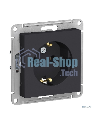 Механизм розетки 1-м СП AtlasDesign с заземл. 16А карбон SchE ATN001043