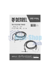 Горелка сварочная Denzel TIG WP17V, прямое подключение к баллону, 4 метра