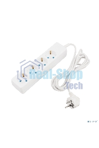 Удлинитель PROconnect 4 гнезда, 3 м, 3х0.75 мм², с/з, белый