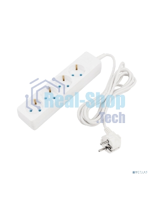 Удлинитель PROconnect 4 гнезда, 3 м, 3х0.75 мм², с/з, белый