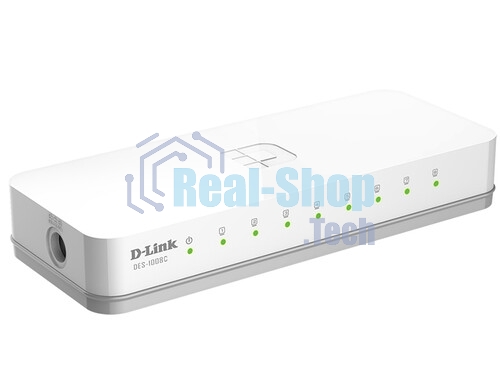 Коммутатор D-Link DES-1008C/F6/E, 8×100 Мбит/с, неуправляемый