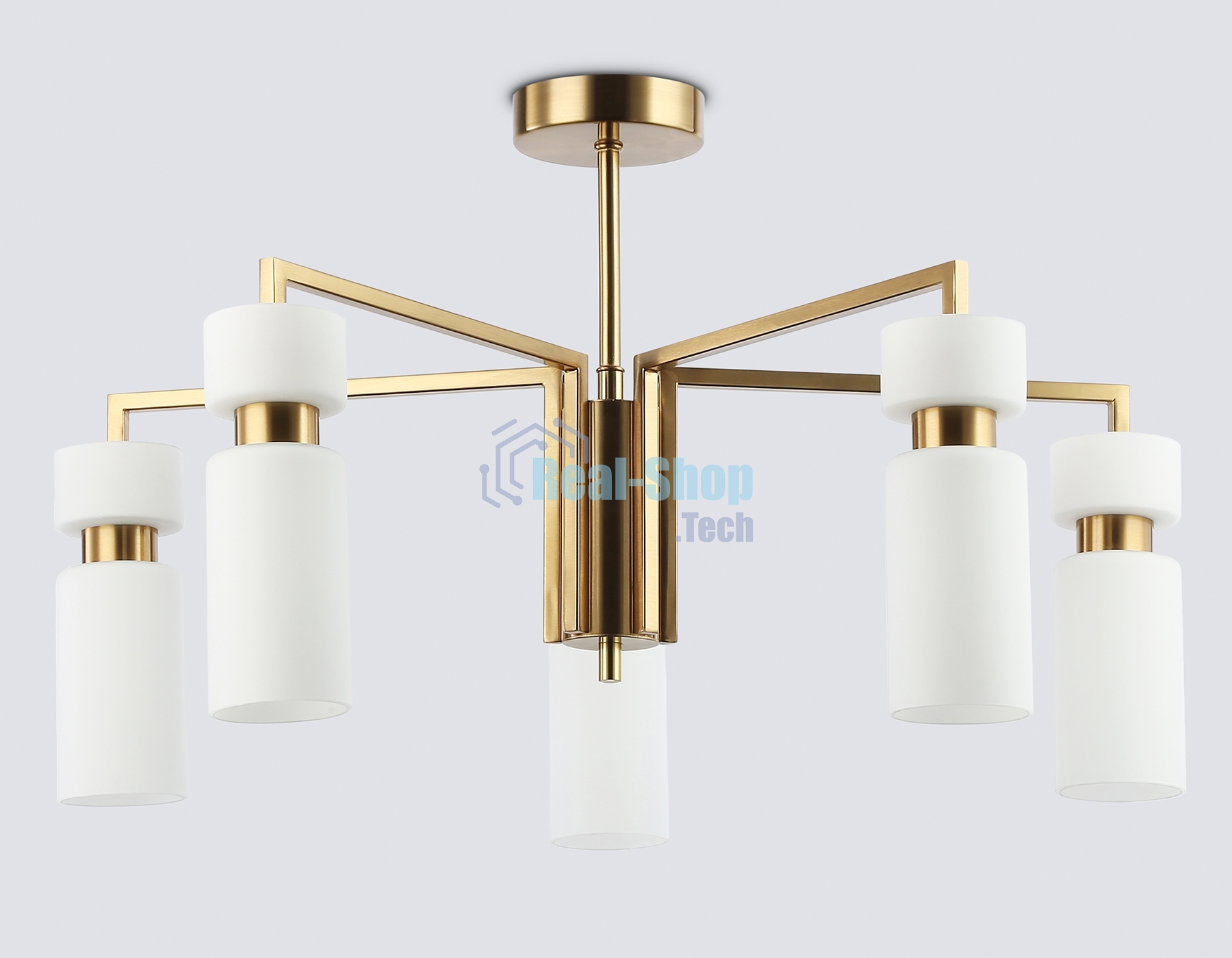 Люстра Ambrella light LH56124/5 BS/FR латунь/белый матовый E14*5 max 40W D605*350