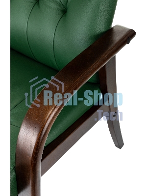 Кресло Бюрократ T-9928WALNUT-CF зеленый, кожа