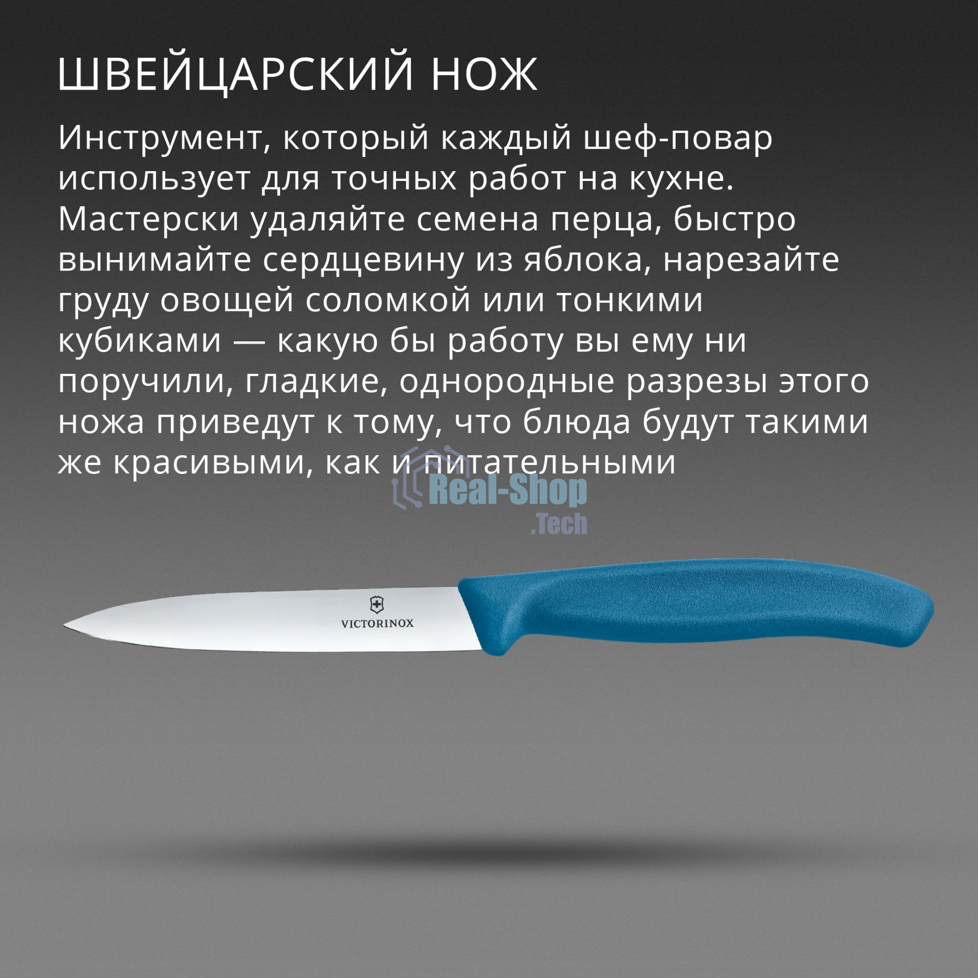 Нож кухонный Victorinox Swiss Classic (6.7702.C1) для овощей лезв. 100 мм прямая заточка синий