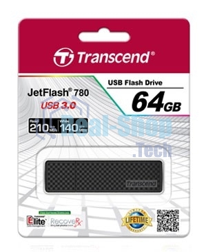 Флешка USB Transcend JetFlash 780 (TS64GJF780), 64Gb, USB 3.2 Gen 1 (USB 3.0), R/W 210/140, черный/серебристый