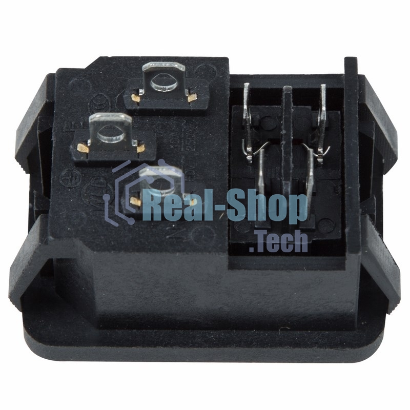 Выключатель клавишный Rexant 250V 10А (4с) ON-OFF красный с подсветкой и штекером C14 3PIN