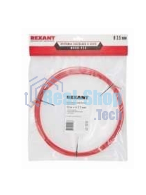 Протяжка кабельная Rexant (мини УЗК в бухте), стеклопруток, d=3,5 мм 10 м, красная