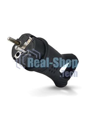 Вилка угловая с ушком c заземлением каучук 16А 250В IP44 (0003) UNIVersal