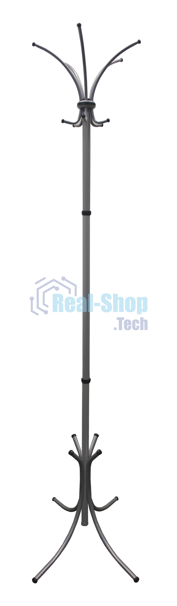 Вешалка напольная Бюрократ Нова-4 НОВА-4/GREY серый основание крестовина наконечники черный крючки двойные для верхней одежды метал. (упак.: 1 шт)
