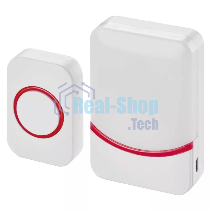 Звонок дверной беспроводной Rexant белый/красный