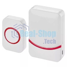 Звонок дверной беспроводной Rexant белый/красный