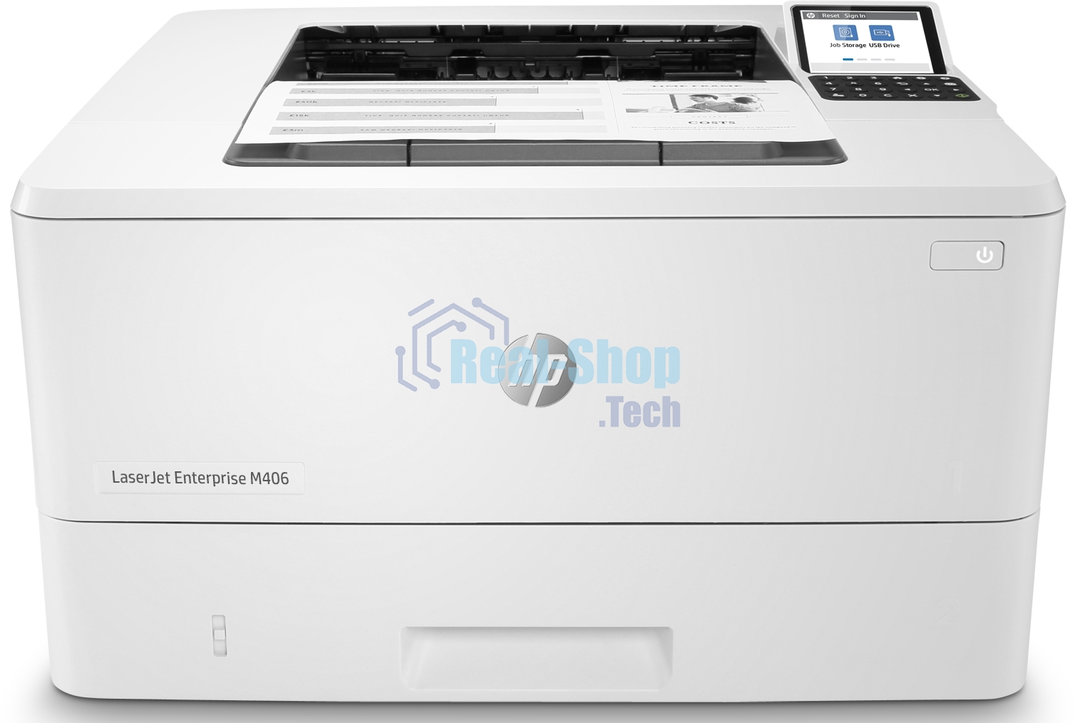 Принтер лазерный HP LaserJet Enterprise M406dn (3PZ15A), A4, ч/б, печ. до 40 стр/мин., 1200 x 1200 dpi, USB, RJ-45, Air Print, Mopria