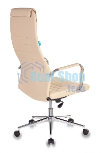 Кресло руководителя Бюрократ KB-9N/ECO/OR-12 бежевый, сиденье бежевый, искусственная кожа, крестовина хром, колеса черный