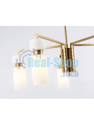Люстра Ambrella light LH56124/5 BS/FR латунь/белый матовый E14*5 max 40W D605*350