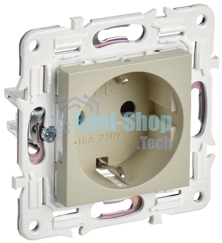 Розетка IEK SKANDY SK-R05B (SK-R11-16-K10) с заземлением, без защитных шторок 16А, бежевый