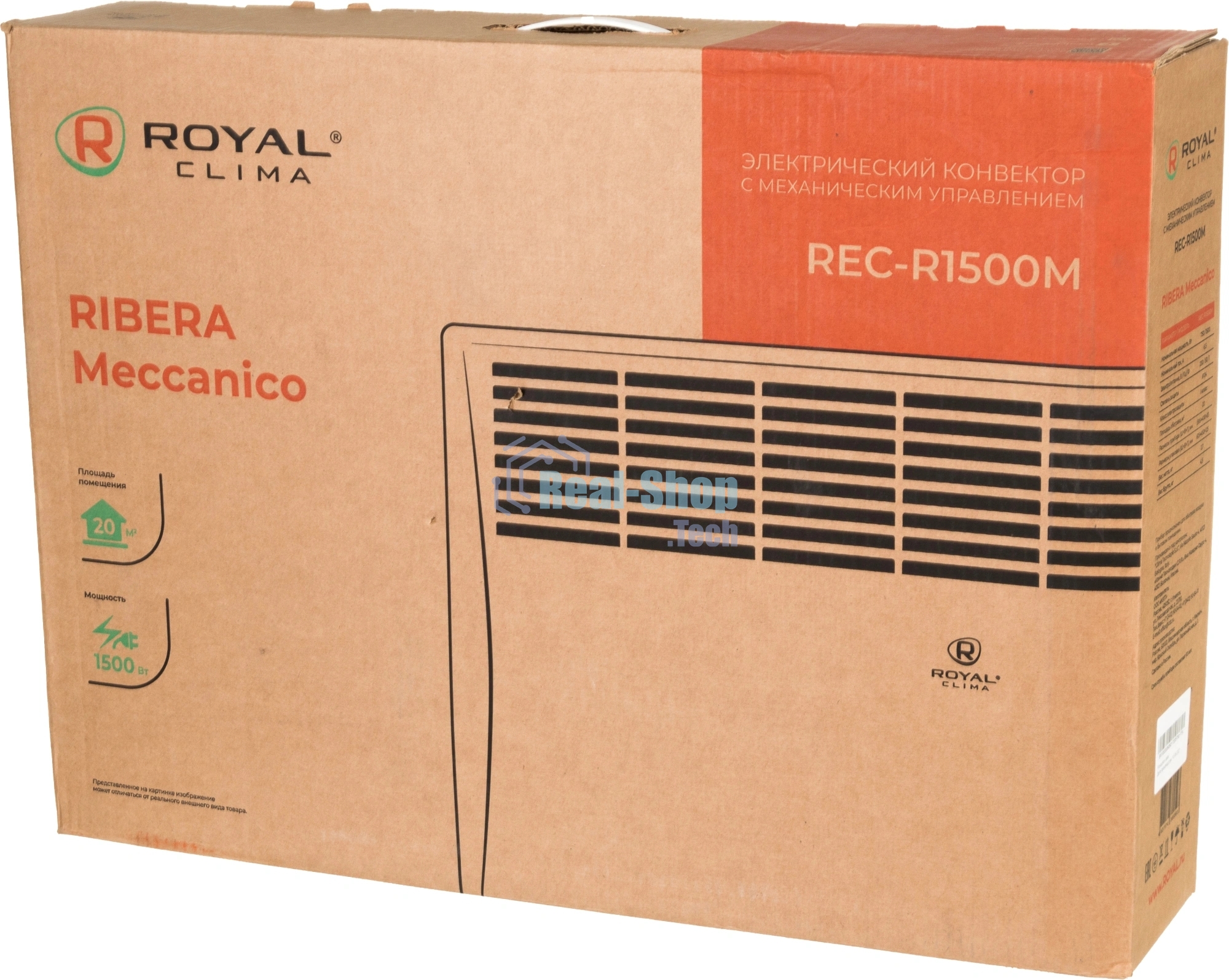 Конвектор электрический Royal Clima REC-R1500M белый, 1500 Вт, 20 м2, термостат
