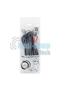 Кабель аудио Cablexpert CCA-2R2R-15M, 2xRCA - 2xRCA, 15м