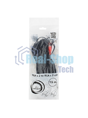 Кабель аудио Cablexpert CCA-2R2R-15M, 2xRCA - 2xRCA, 15м