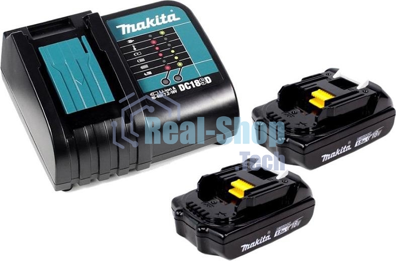 Набор Makita 2 шт BL1815N аккумулятор + 1 шт DC18SD зарядное устройсво + кейс 197143-8